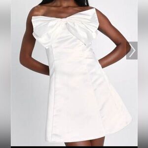 LULUS Precious Present Strapless Dress with Bow- M
